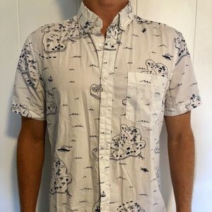 F21 Mens Map print Aloha shirt